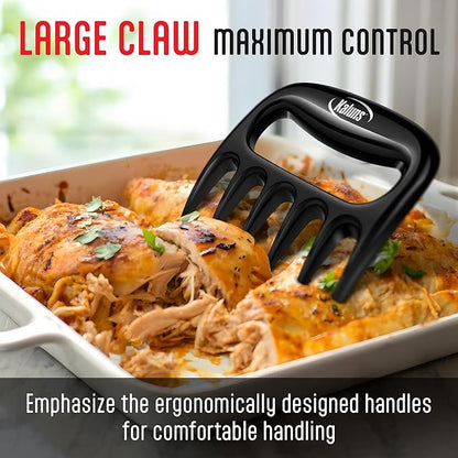 Kaluns Meat Claws, Best Meat and Pulled Pork Shredder - Easily Lift, Handle, Pull, Cut, and Shred Meat - Ultra-Sharp Plastic Blades - Heat Resistant, BPA free, Dishwasher Safe (Black)