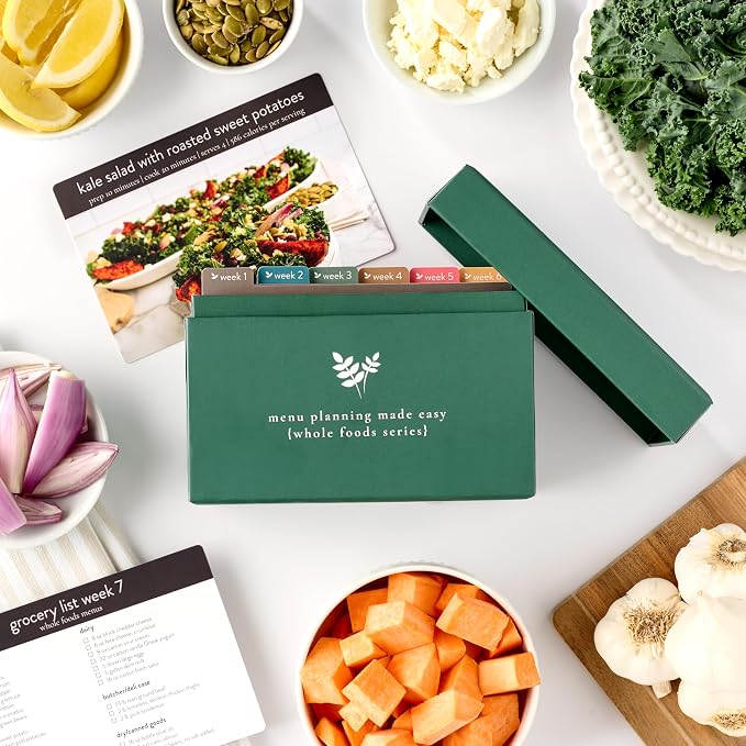 PPP Meal Planner with 72 Recipe Cards (Photo Edition) | Weekly Menu Planner | Sturdy Recipe Box | 12 Reusable Grocery Lists | 5 Blank Recipe Cards | Recipe Card Protector | Recipe Ideas