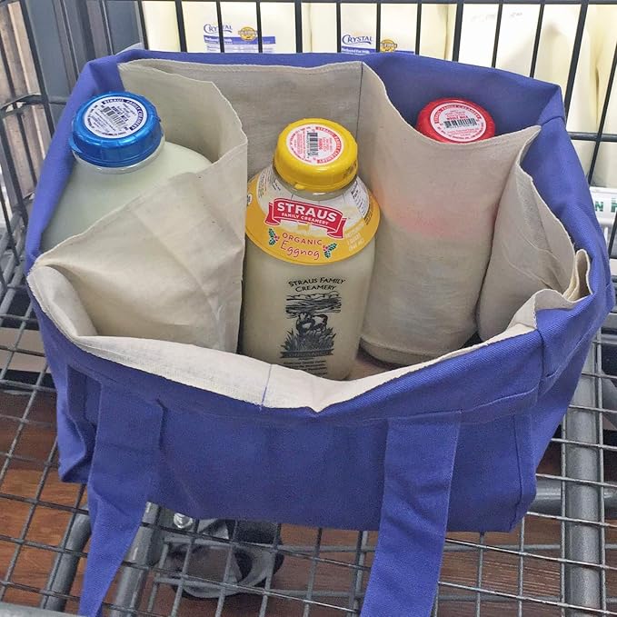Simple Ecology Reusable Grocery Shopping 8 Bag Gift or Starter Set, Washable, Durable, Organic Cotton, Natural with Black