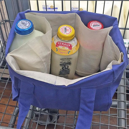 Simple Ecology Reusable Grocery Shopping 8 Bag Gift or Starter Set, Washable, Durable, Organic Cotton, Natural with Red