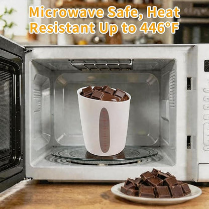 Food-Grade Silicone Cups for Melting Chocolate, 3Pcs BPA Free Silicone Measuring Cups with 1/2Cup/1Cup/2Cup Capacity, Reusable Baking Supplies for DIY Chocolate Molds