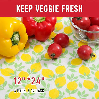 Cooyes 6 Pack Polyester Shelf Liners for Kitchen Cabinets, 12" × 24", Non-Slip Refrigerator Liners Machine Washable, Refrigerator Drawer Mats for Glass Shelves and Kitchen Cabinets