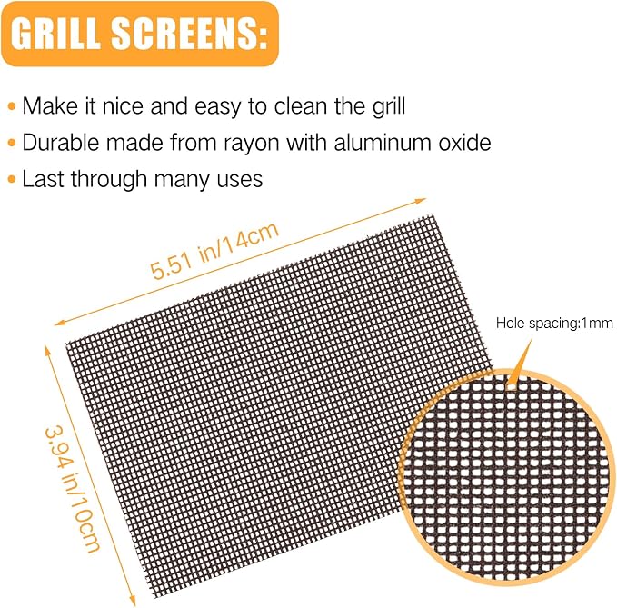 Reallnaive 100 Pack Griddle 4x5.5'' Screen Grill Cleaning Screens Pre-treated Abrasive Mesh Pads for Flat Top Stainless Steel Griddle Cleaning Accessories Bundle