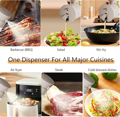 2026 New 19.6oz/580ml Olive Oil Sprayer for Cooking, Leak Glass Olive Oil Dispenser Bottle, 2 in 1 Oil Dispenser and Oil Sprayer, Switch Between Mist & Precision Pour for Air Fryer, BBQ, Salad,Baking