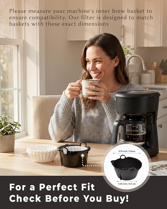 5 Cup Basket Coffee Filters, 200 Count - 20% Thicker Small Coffee Filters Paper Compatible with Mr. Coffee & 4-5 Cup Coffee Makers