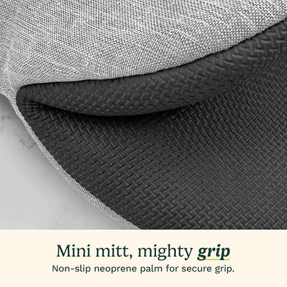 Cuisinart Mini Oven Mitts – 5.5” x 7” Heat-Resistant Kitchen Mitts for Oven with Non-Slip Neoprene Palm, Cotton Filling, and Fabric Loop – Durable Oven Mitt Set for Cooking & Baking (Chambray)