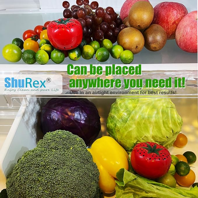 Produce Freshness Preserver Saver Kit- Keep Fruits and Vegetables Fresh Longer, Ethylene Gas and Odor Absorber in Refrigerator (2 Saver Balls+8 Refill Sachets)