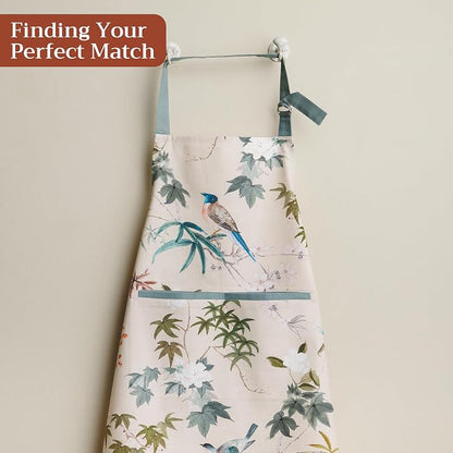 Maison d' Hermine 100% Cotton Apron for women with Pocket Kitchen Chef Apron for Men Cooking Spring Summer