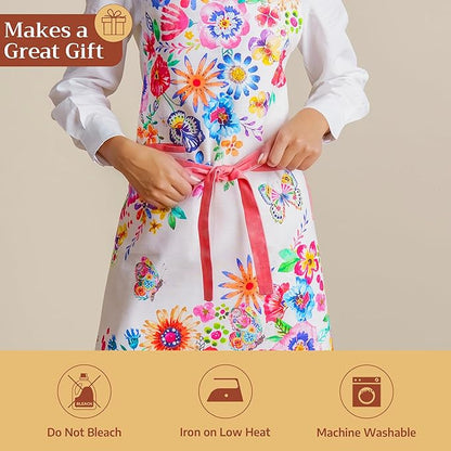 Maison d' Hermine 100% Cotton Apron for women with Pocket Kitchen Chef Apron for Men Cooking Spring Summer