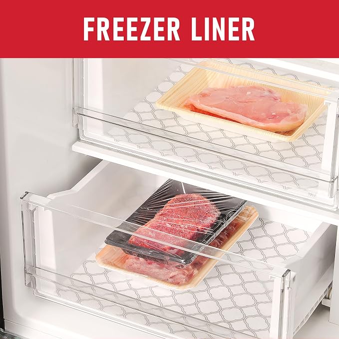 Cooyes Refrigerator Shelf Liners for French Door Fridge, 24" x 240" Extra Large, Non-Slip Fridge Mats Machine Washable, Refrigerator Drawer Liner for Glass Shelves Kitchen Cabinet