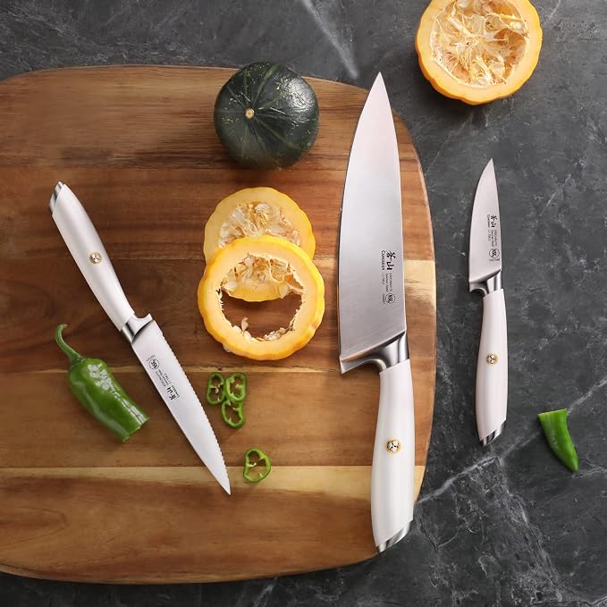Cangshan L1 Series 3-Piece Starter Knife Set, Forged German Steel, White, 1026924