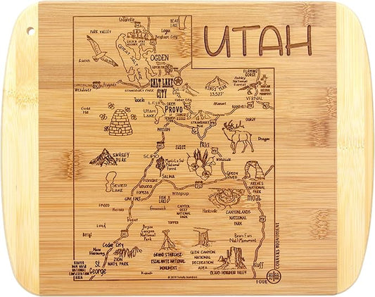 Totally Bamboo A Slice of Life Utah State Serving and Cutting Board, 11" x 8.75"