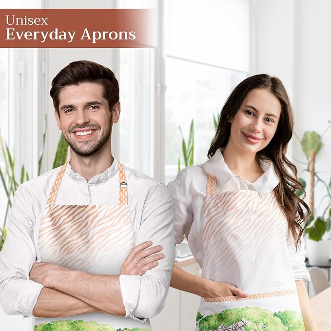 Maison d' Hermine 100% Cotton Apron for women with Pocket Kitchen Chef Apron for Men Cooking Spring Summer