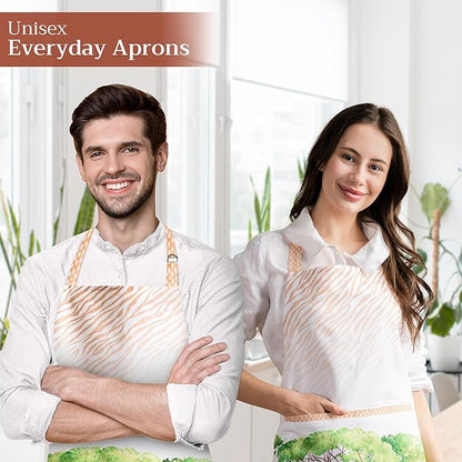 Maison d' Hermine 100% Cotton Apron for women with Pocket Kitchen Chef Apron for Men Cooking Spring Summer