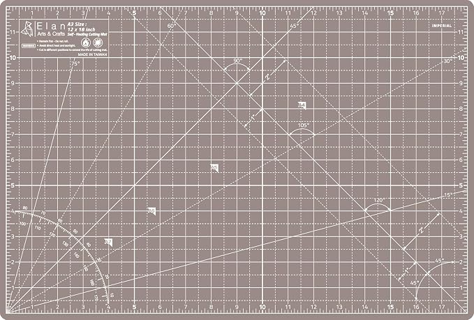 Elan Cutting Mat A3 Black & Taupe, Self Healing Cutting Mat 12x18 Inch, 5-Ply Craft Board Black, Hobby Board for Crafts 12x18 Inch