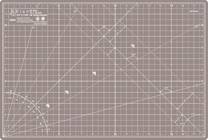 Elan Cutting Mat A3 Black & Taupe, Self Healing Cutting Mat 12x18 Inch, 5-Ply Craft Board Black, Hobby Board for Crafts 12x18 Inch