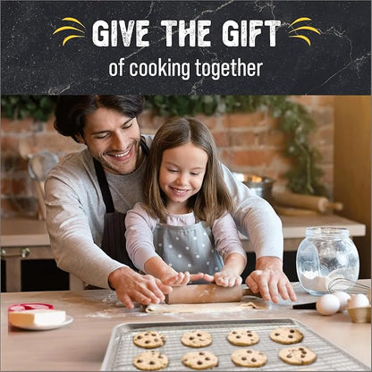 18" x 13" Baking Sheet, Sheet Pan with Wire Rack Set, Stainless Steel Cookie Pan Baking Tray with Cooling Rack (2)