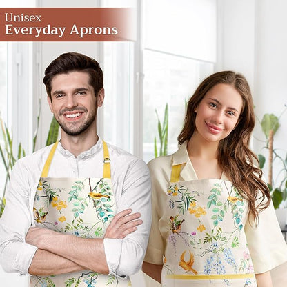 Maison d' Hermine 100% Cotton Apron for women with Pocket Kitchen Chef Apron for Men Cooking Spring Summer