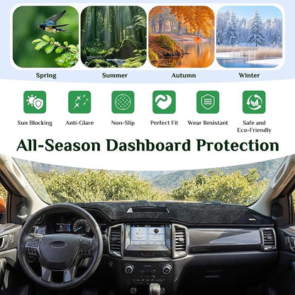Dash Cover, Anti-Glare, Sun Protection, Dustproof, UV-Proof, Dashboard Covers, Interior Car Accessorie Fit for 2004-2009 Le-xus RX330, Black Patterned Flannel