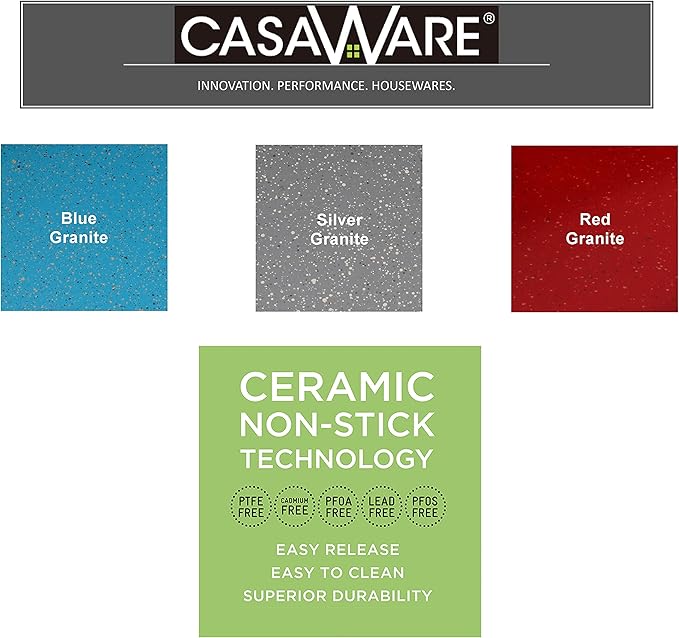 casaWare Toaster Oven 12 1/8 x 11-Inch (Exterior) 10-Inch (Interior) Baking Sheet with a 1.5-Inch Handle (Blue Granite)