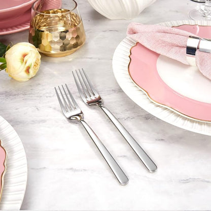 KEAWELL Premium Aline 4-Piece 8.3 inch Forks Silverware – Mirror Polished 18/10 Stainless Steel with Modern Handle and Dishwasher Safe for Formal Meals and Gifting (4, Dinner Forks)