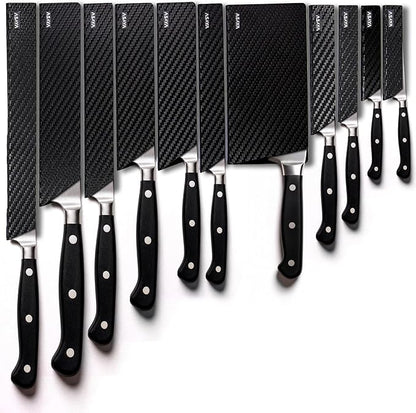 Asaya Professional Chef Knife Edge Guards – 11 Piece Knives Universal Covers - Extra Strength ABS Plastic and Food Safe Kitchen Knife Sheath Covers – Knives Not Included