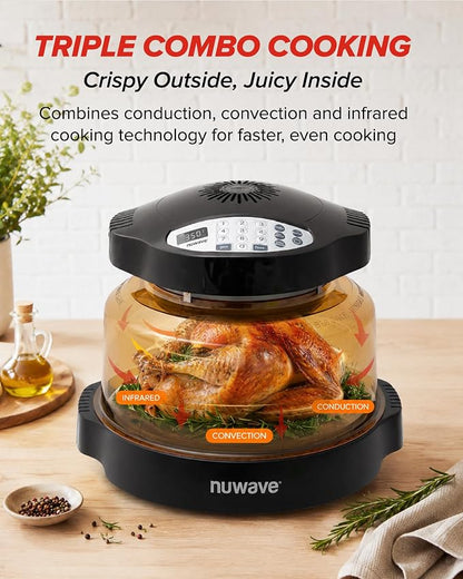 Nuwave Pro Plus 2 Air Fryer Oven, Infrared Countertop Convection, No Defrost No Preheat, Triple Combo Heating, 10-in-1 Multicooker, PFAS & BPA Free, 10LB Capacity, Dishwasher Safe Parts, 20660V03
