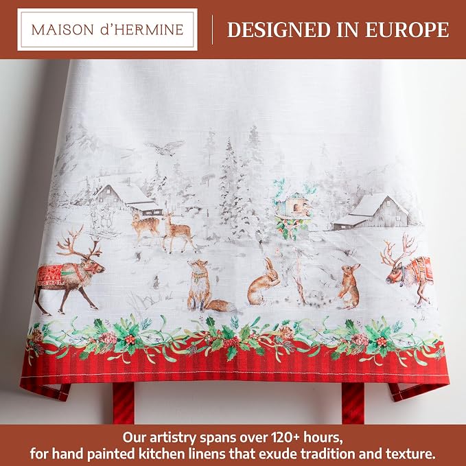 Maison d' Hermine 100% Cotton Apron for women with Pocket Kitchen Chef Apron for Men Cooking Spring Summer