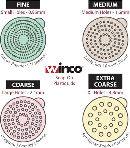 WINCO Dredge with snap on Lids, Clear