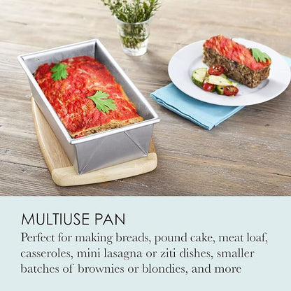 Chicago Metallic Loaf Pan, Commercial II, 1-Pound | Uncoated | Traditional | Pack of 2