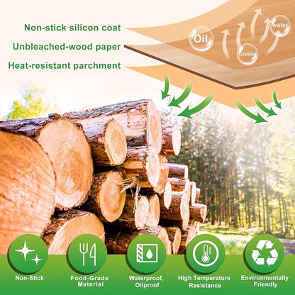 Air Fryer Disposable Paper Liners: 125 PCS 8" Round Parchment Paper, Food Grade Baking Liner for 5-8 QT Airfryer Basket, Waterproof and Oilproof for Easy Cleanup