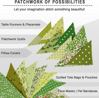 Soimoi 40 Pcs 10 x 10 inches Quilting Fabric Bundles Precut, DIY Cotton Fabric Squares, Printed Layer Cakes Patchwork Materials for Crafts Cloths Decor,Charm Squares for Quilts,Sewing - Meadow Bliss