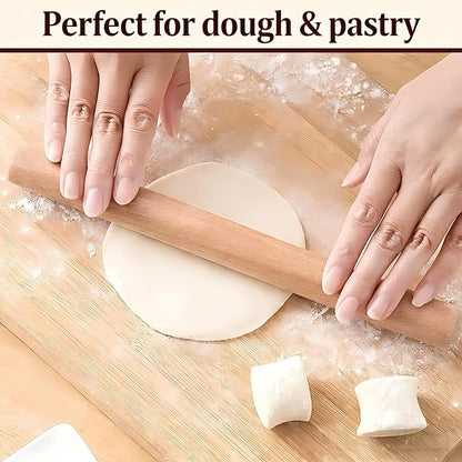 3-Pack 10-Inch Wooden Rolling Pins – Classic 1-Inch Diameter Baking Tools for Dough & Pastry