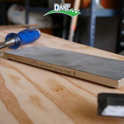 DMT D8E Dia-Sharp Bench Stone - Diamond Knife Sharpener for the Workshop, Jobsite or Kitchen - Extra Fine- Flat Diamond Sharpening - Non-Slip Knife Sharpener- Made in the USA - 8 x 3 x 0.38 Inches