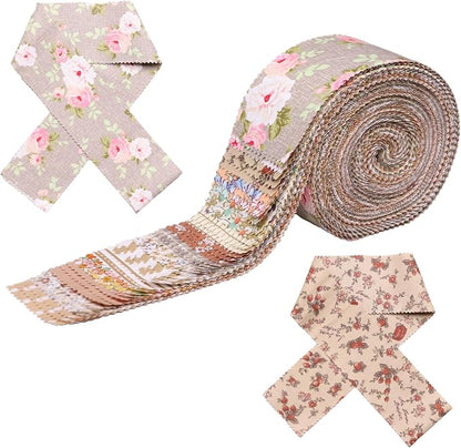 Nodsaw Jelly Rolls for Quilting Clearance 42 Strip 2.5" x 44" - Cotton Jelly Roll Fabric Strips for Quilting, Sewing, Blanket, Rug, Home Decor, and Purse Making, Vintage Light Brown