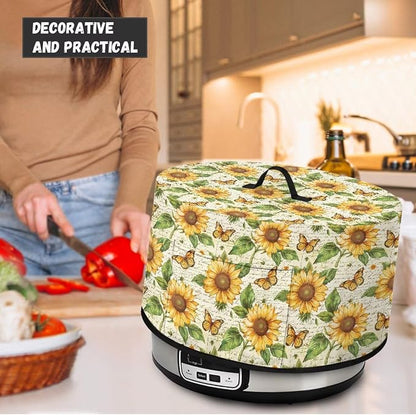 Sunflower Butterflies Slow Cooker Crock for Pot Cover Fits 6 7 8 qt Oval Slow Cooker Small Appliance Protection Cover with Pocket Kitchen Accessories Decor