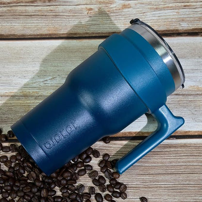 BJPKPK 40 oz Tumbler With Handle Stainless Steel Insulated Tumblers With Lid And Straw For Men,Indigo Black