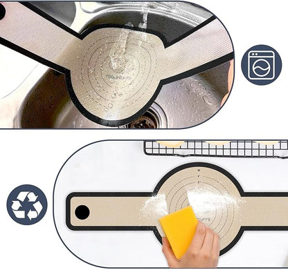 Silicone Bread Sling for Dutch Oven, 2 PCS Non-Stick & Easy to Clean Reusable Silicone Bread Baking Mat with Long Handles, Easy Transfer Sourdough