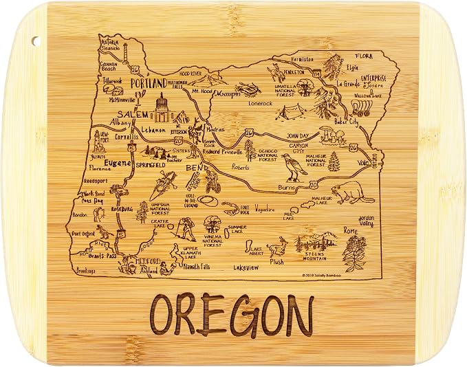 Totally Bamboo A Slice of Life Oregon State Serving and Cutting Board, 11" x 8.75"