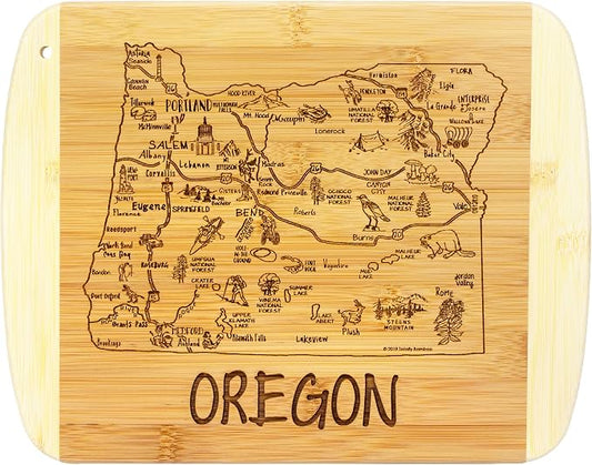 Totally Bamboo A Slice of Life Oregon State Serving and Cutting Board, 11" x 8.75"