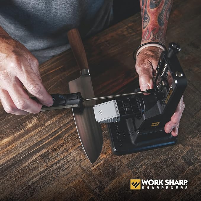 Work Sharp Precision Adjust Knife Sharpener Kit - Fixed Angle Sharpening System for Kitchen & Pocket Knives - Professional Guided Knife Sharpening Tool
