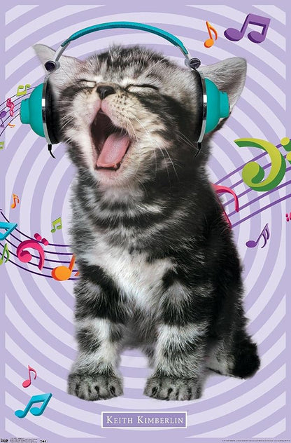 Trends International Keith Kimberlin - Kitten - Singing Wall Poster, 22.375" x 34", Premium Unframed Version
