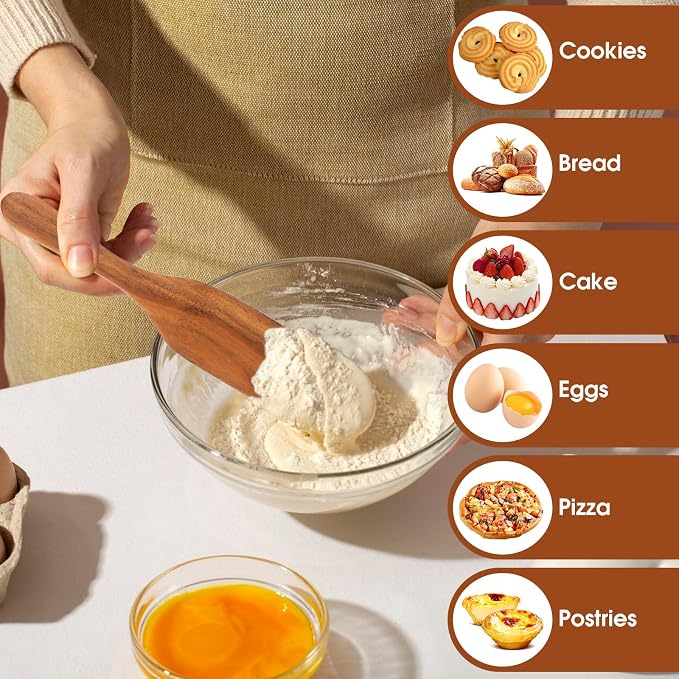 Prasacco 5 Pcs Wooden Spurtle Set Spurtles Kitchen Tools Wooden Spurtle Spatula Wooden Spurtle Kitchen Utensils Spurdle for Cooking Wood Slotted Spurtle Spatulas Spoons Set for Cooking Stirring Mixing