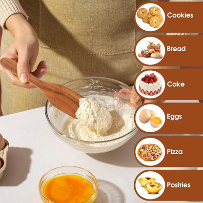 Prasacco 5 Pcs Wooden Spurtle Set Spurtles Kitchen Tools Wooden Spurtle Spatula Wooden Spurtle Kitchen Utensils Spurdle for Cooking Wood Slotted Spurtle Spatulas Spoons Set for Cooking Stirring Mixing