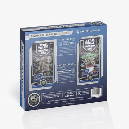 Bones Coffee Company Star Wars Bounty Hunter Bundle Collector's Box - 2 Flavored Coffees - Low Acid Medium Roast Arabica Beans - Specialty Gifts, Auto Drip and French Press Compatible - 12 oz Pack of 2 Whole Bean