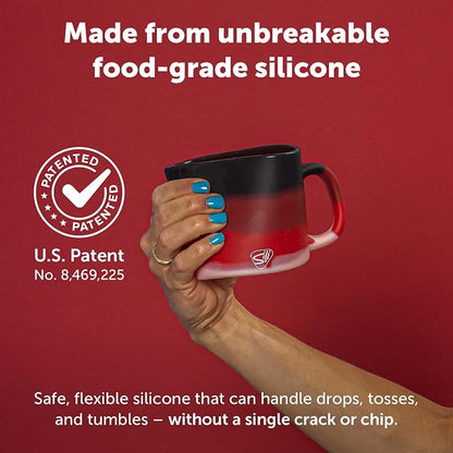 Silipint 16oz Silicone Coffee Mug – Unbreakable Dishwasher Safe Microwave Oven & Freezer Compatible Travel Mug – Non-Toxic Reusable Cup for Hot Coffee Tea or Cold Drinks Pack of 4 Classic Red