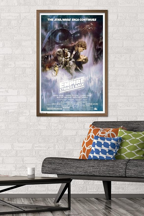 Trends International Star Wars: The Empire Strikes Back - The Saga Continues One Sheet Wall Poster, 22.375" x 34", Bronze Framed Version