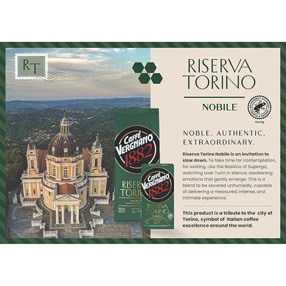 Caffe Vergnano Riserva Torino Nobile Arabica Robusta Coffee Beans, 2.2 lb Bag - Light Roast Whole Bean Espresso for French Press, Drip Coffee Maker, Automatic Coffee Machine & Moka Pot