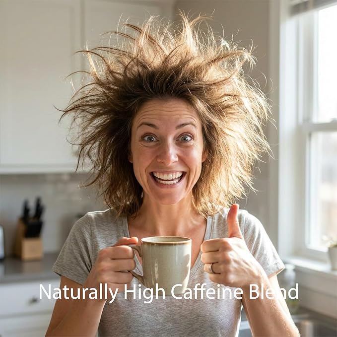 JUMP START JO: High Caffeine Organic Coffee, 2 lb, Ground | Natural Extra Energy Boost, Medium-Dark Roast, Strong Bold Smooth, Dense Crema, USDA Fair Trade Organic Kosher Certified