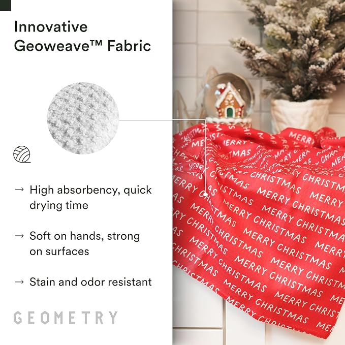 GEOMETRY Bar Towels for Kitchen Premium Towels for Cleaning Dishes & Glassware - Absorbent & Fast Drying Kitchen Towels - Pine, 12" x 14" - 1-Piece
